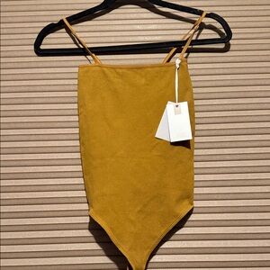 Good American Mustard Bodysuit